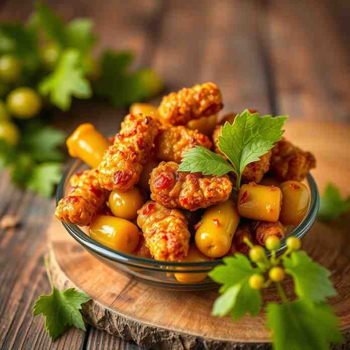 Crispy Pickles with Grape Leaves
